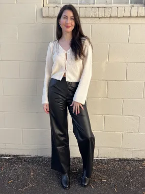 James Faux Leather Straight Leg Pants