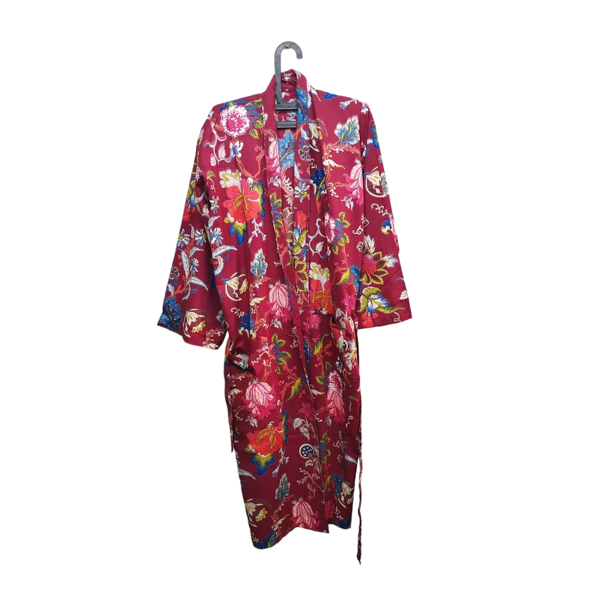 Kimono Bath Robes/ Night Suit - Tree Of Life Mahroon