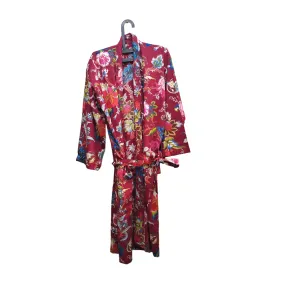 Kimono Bath Robes/ Night Suit - Tree Of Life Mahroon