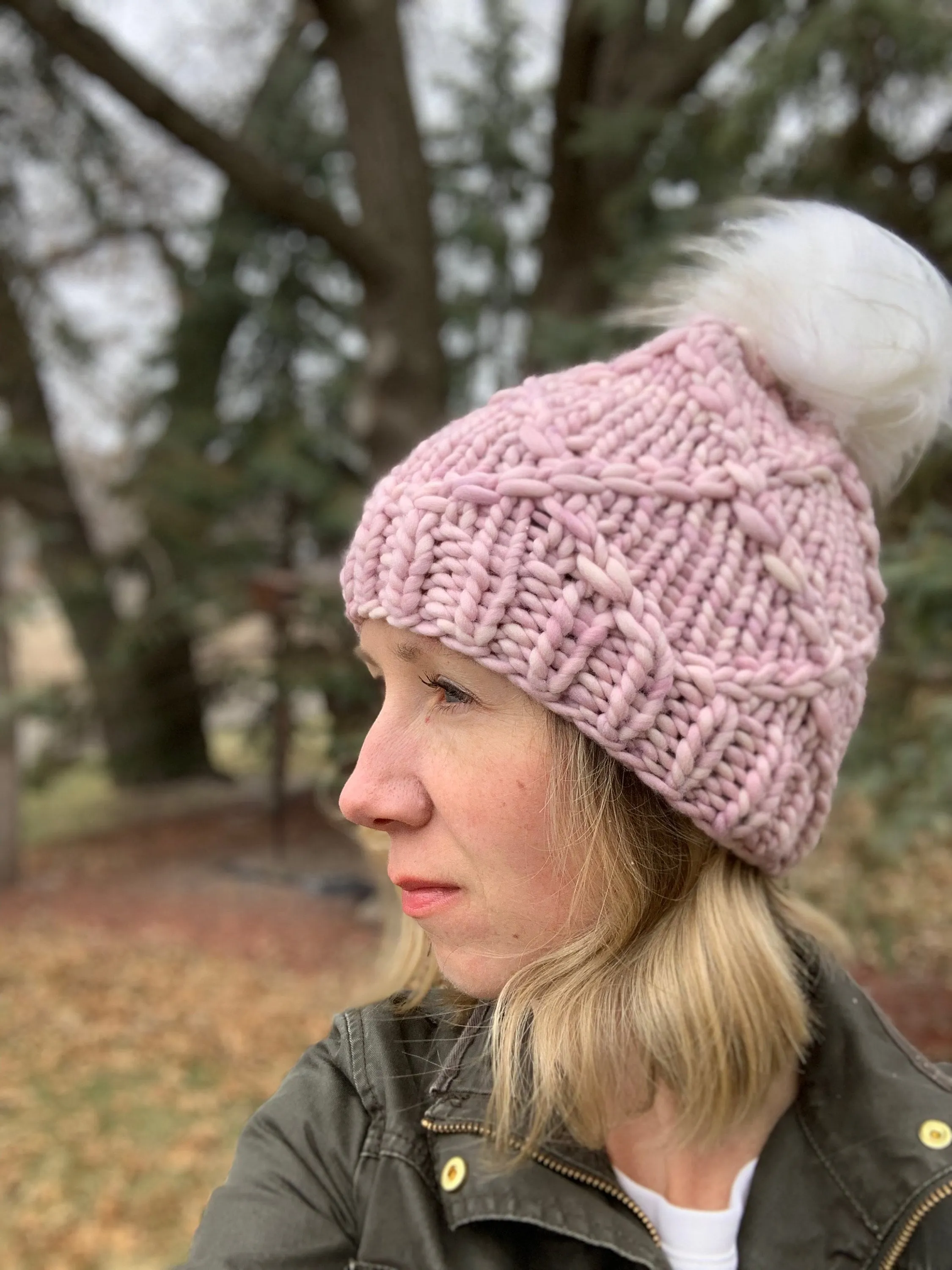 KNITTING PATTERN: Honeysuckle Hat, Cable Knit Hat Knitting Pattern for Super Bulky and Bulky Yarn