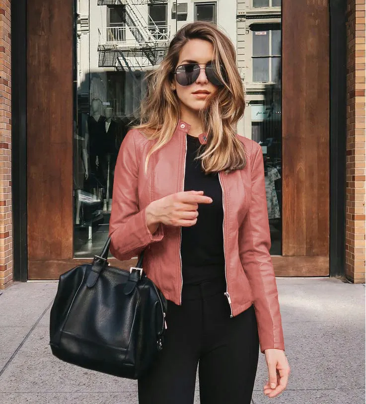 Leather suit jacket