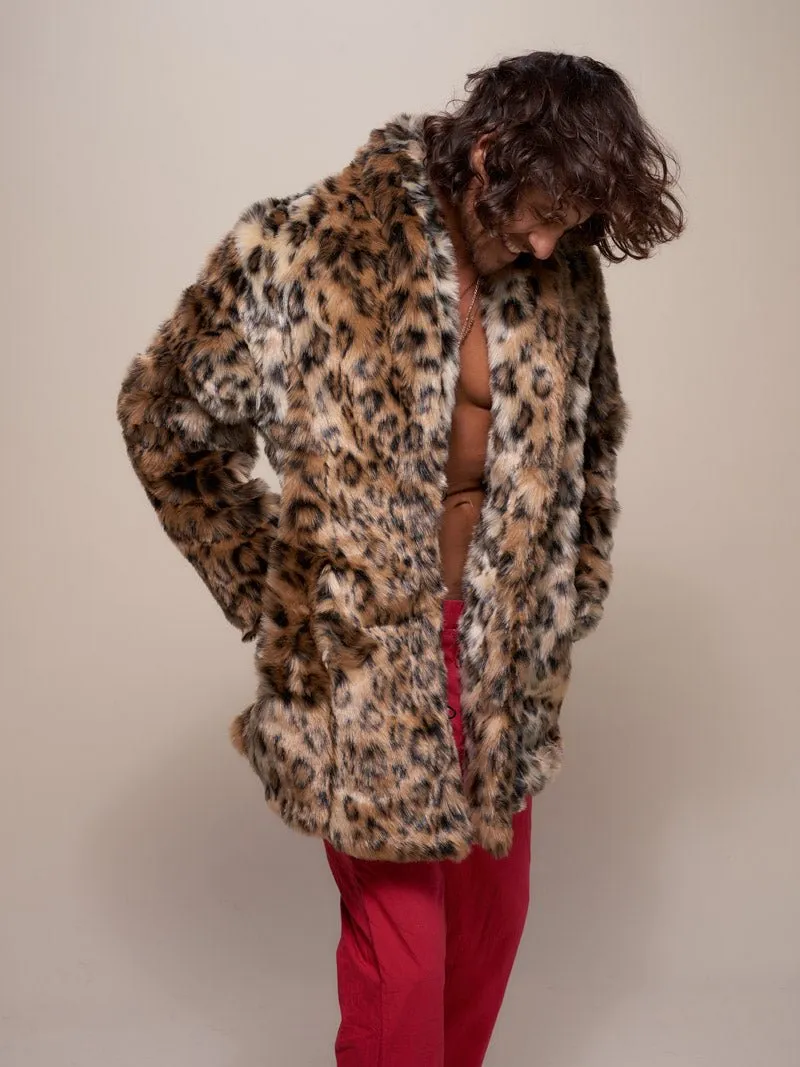 Leopard Collared Faux Fur Coat | Men's