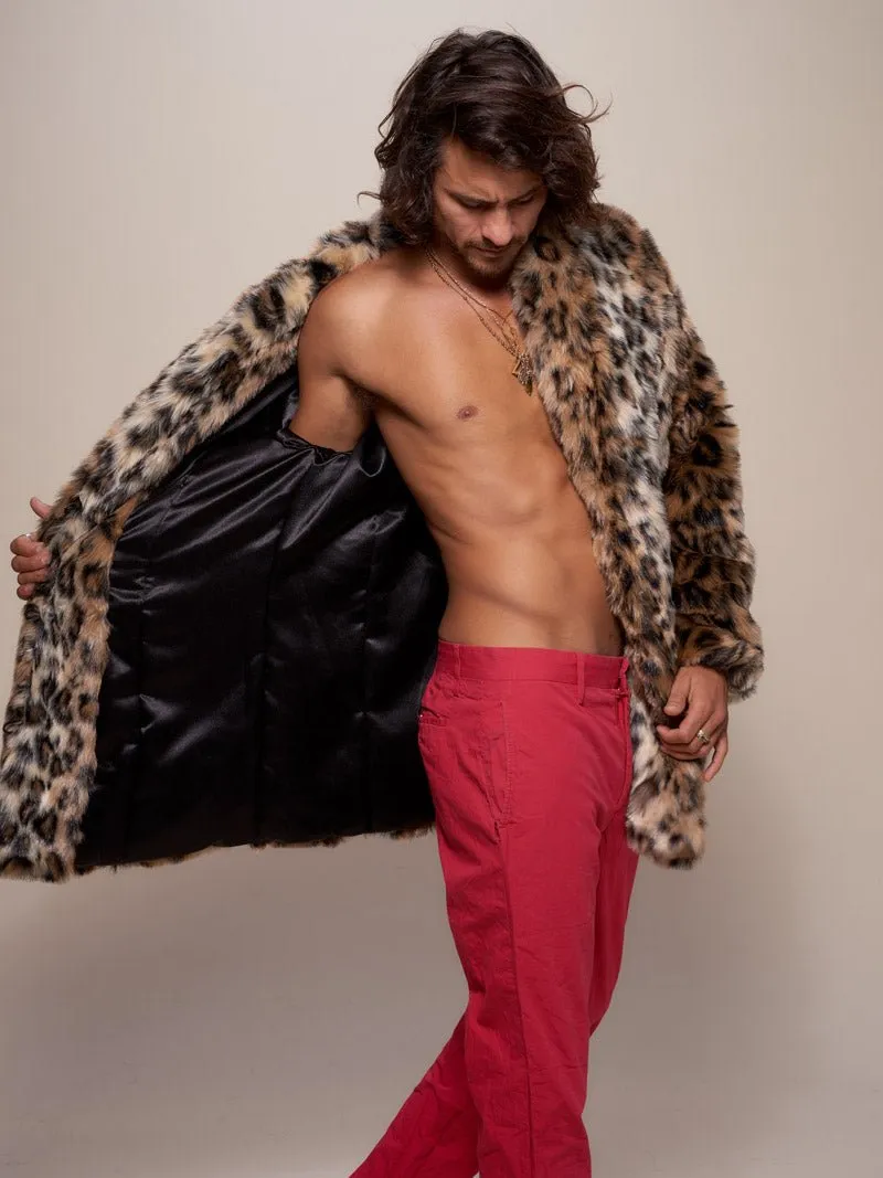 Leopard Collared Faux Fur Coat | Men's