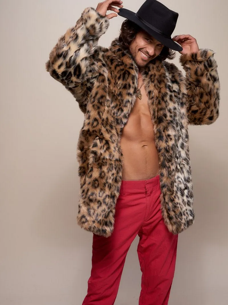 Leopard Collared Faux Fur Coat | Men's