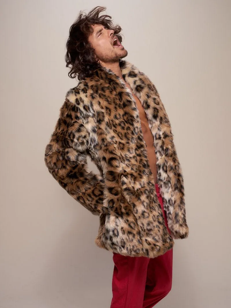 Leopard Collared Faux Fur Coat | Men's