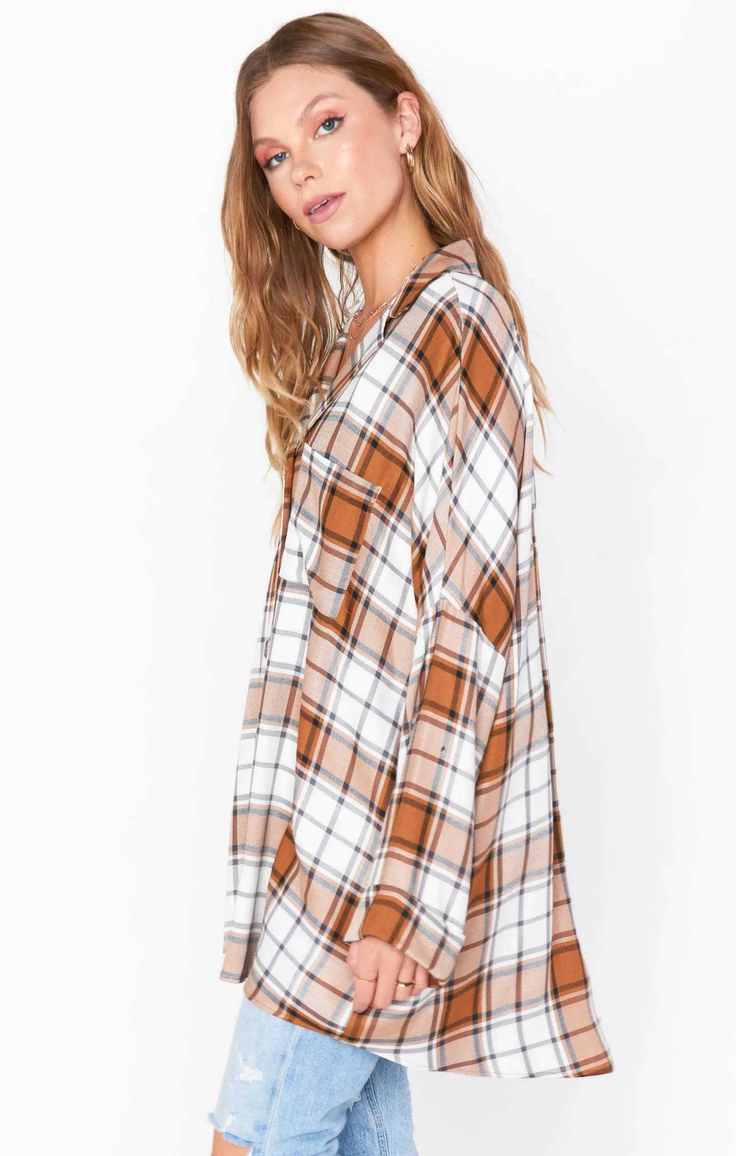 Lorolie Tunic ~ Tan Plaid