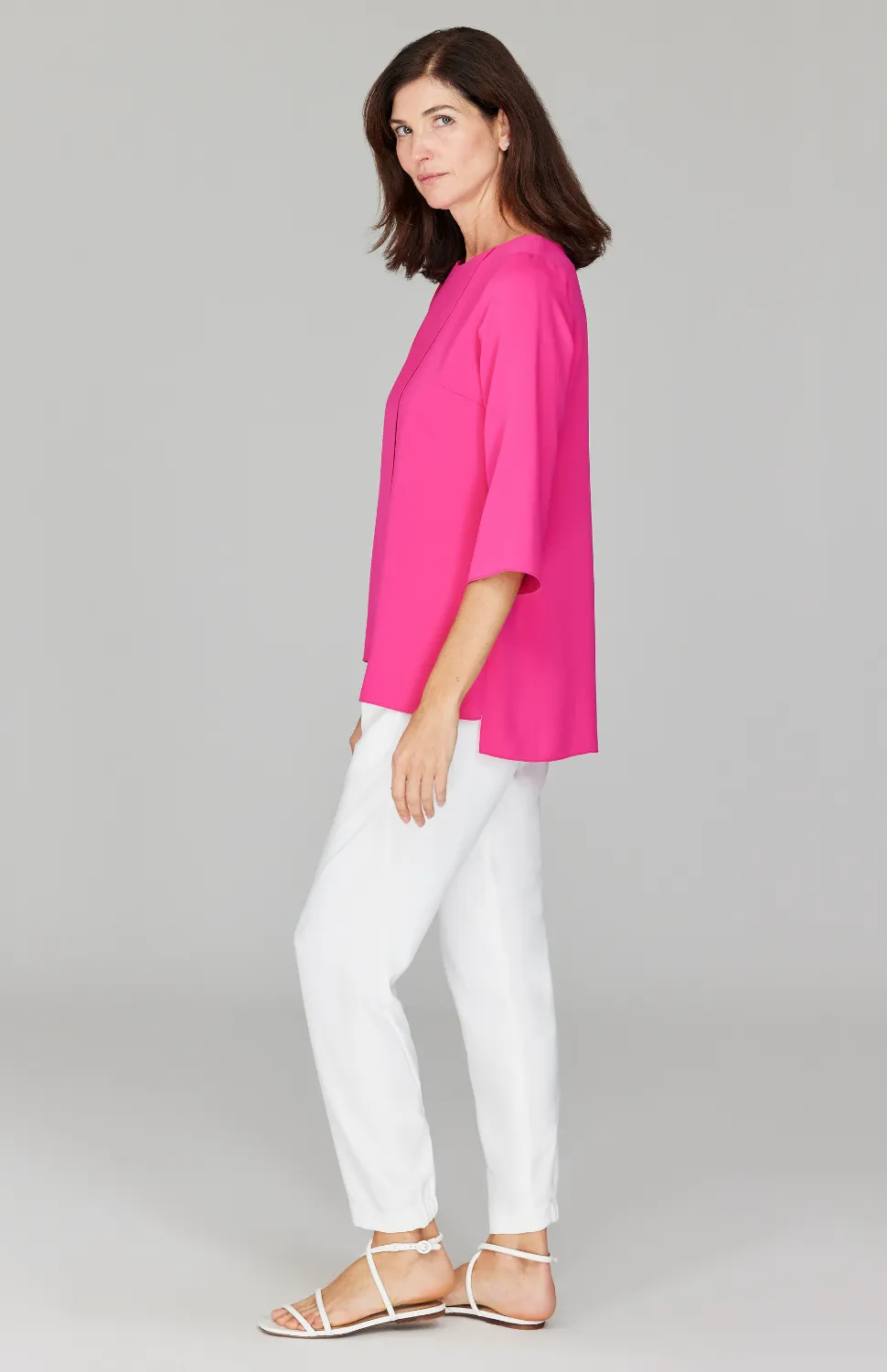 Lustrous Crepe Double Layer Tunic