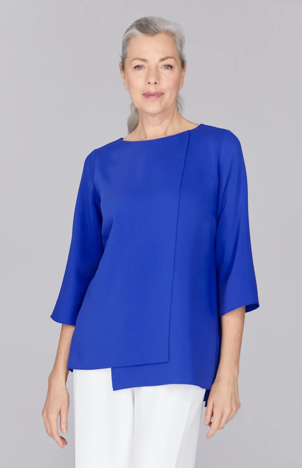 Lustrous Crepe Double Layer Tunic