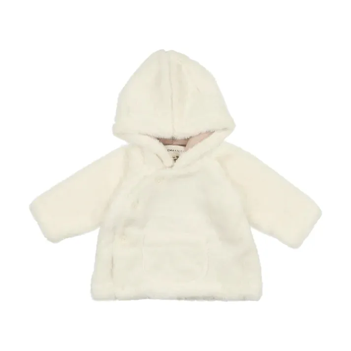 Mema Knits Cream Fur Baby Jacket