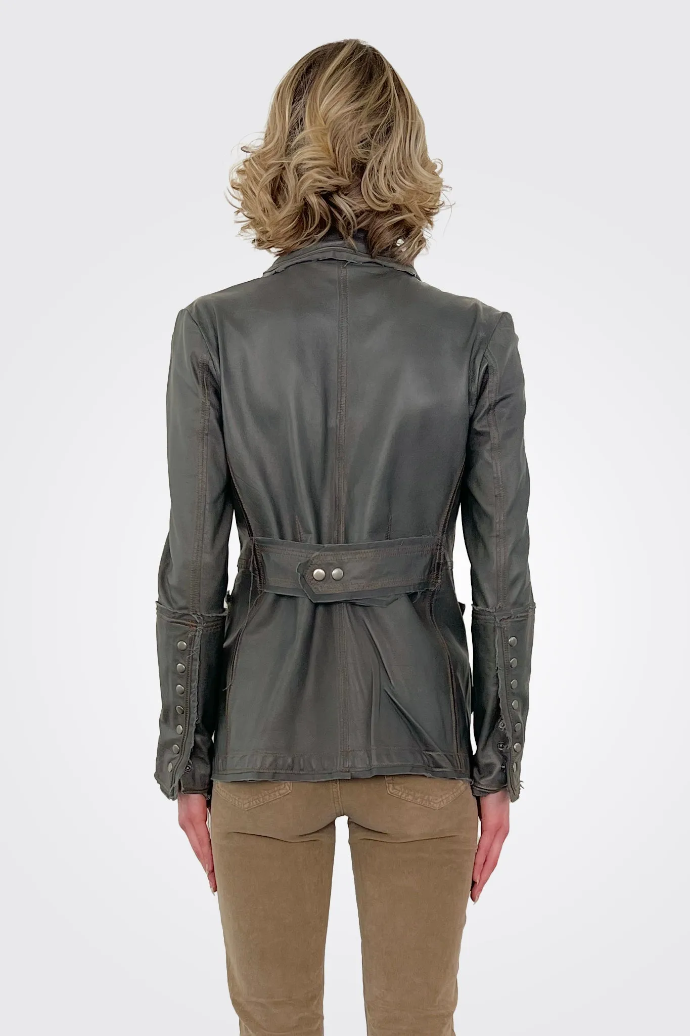 Meryl Leather Jacket - Graystone