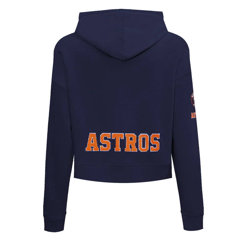 MLB HOUSTON ASTROS CLASSIC WOMEN'S CROPPED PO HOODIE (MIDNIGHT NAVY)