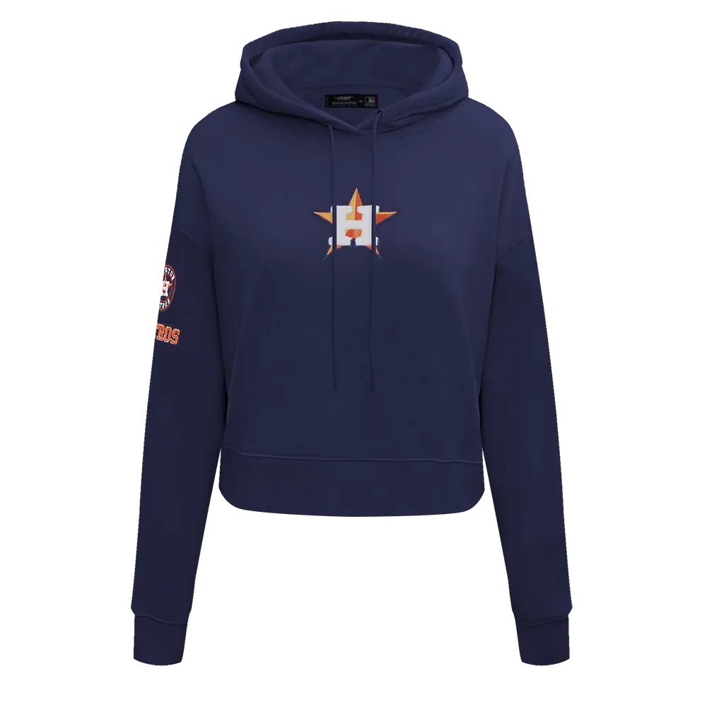 MLB HOUSTON ASTROS CLASSIC WOMEN'S CROPPED PO HOODIE (MIDNIGHT NAVY)