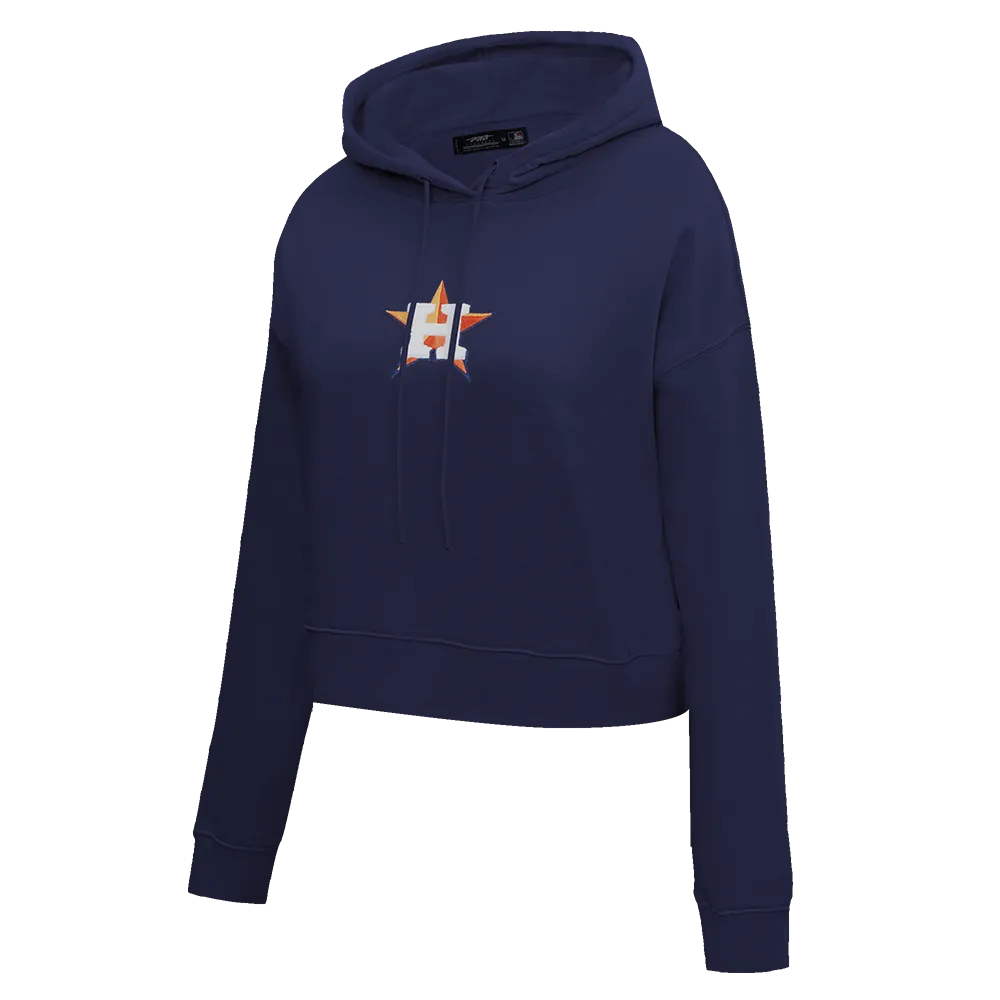 MLB HOUSTON ASTROS CLASSIC WOMEN'S CROPPED PO HOODIE (MIDNIGHT NAVY)