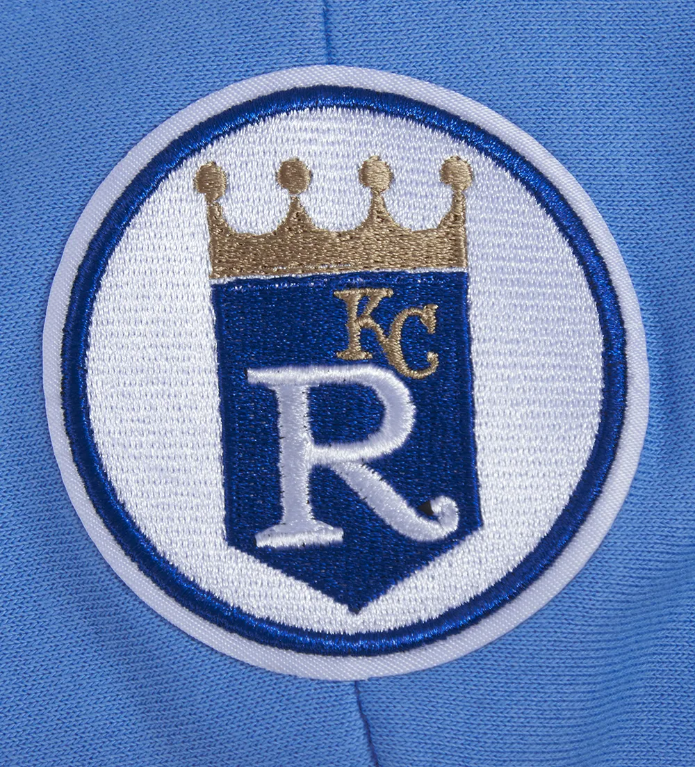 MLB KANSAS CITY ROYALS RETRO CLASSIC WOMEN'S CROPPED PO HOODIE (UNIVERSITY BLUE)