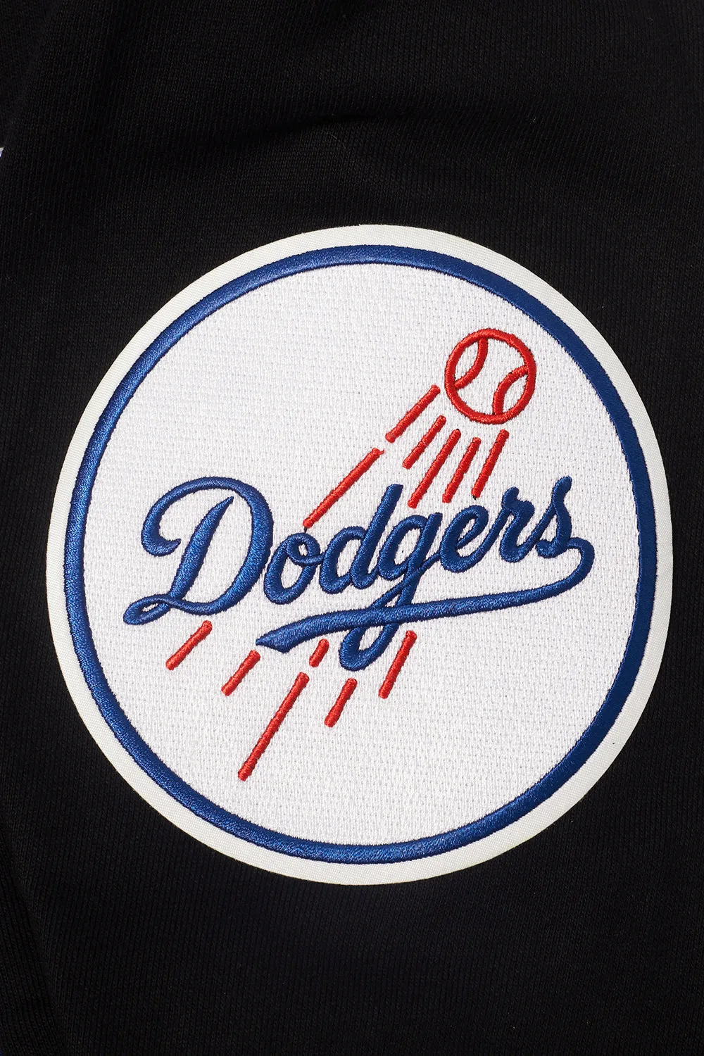 MLB LOS ANGELES DODGERS MASHUP WOMEN'S RIB CROPPED PO HOODIE (BLACK/DODGER BLUE)