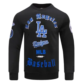 MLB LOS ANGELES DODGERS MASHUP WOMEN'S RIB CROPPED PO HOODIE (BLACK/DODGER BLUE)