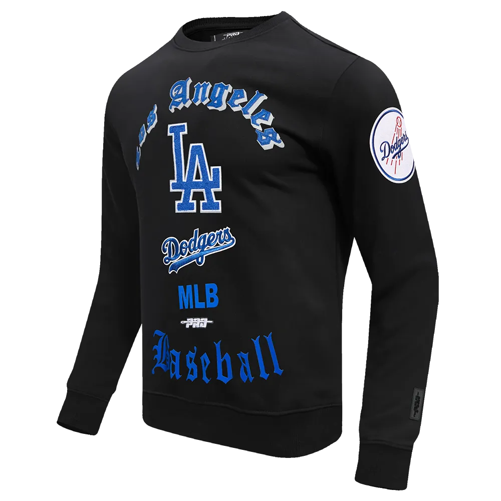 MLB LOS ANGELES DODGERS MASHUP WOMEN'S RIB CROPPED PO HOODIE (BLACK/DODGER BLUE)