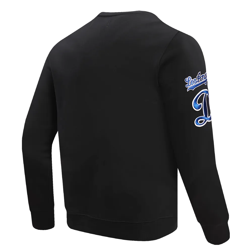 MLB LOS ANGELES DODGERS MASHUP WOMEN'S RIB CROPPED PO HOODIE (BLACK/DODGER BLUE)