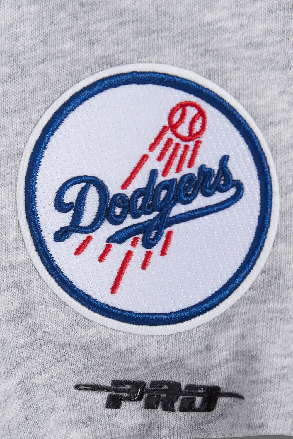 MLB LOS ANGELES DODGERS MASHUP WOMEN'S RIB CROPPED PO HOODIE (HEATHER GREY/DODGER BLUE)