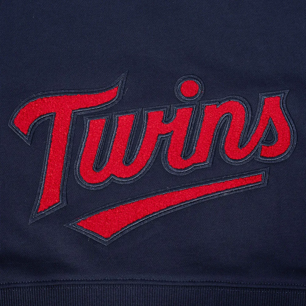 MLB MINNESOTA TWINS CLASSIC WOMEN'S CROPPED PO HOODIE (MIDNIGHT NAVY)