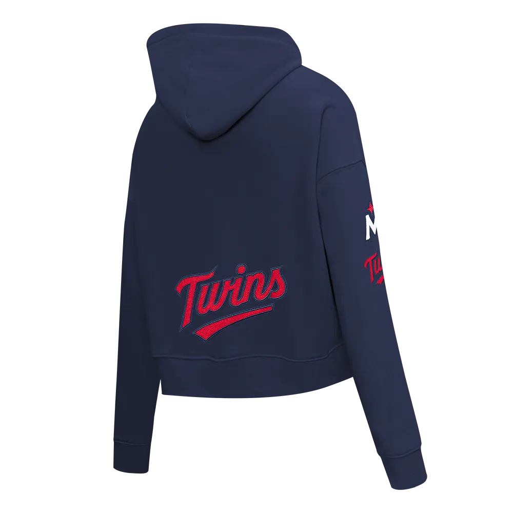 MLB MINNESOTA TWINS CLASSIC WOMEN'S CROPPED PO HOODIE (MIDNIGHT NAVY)