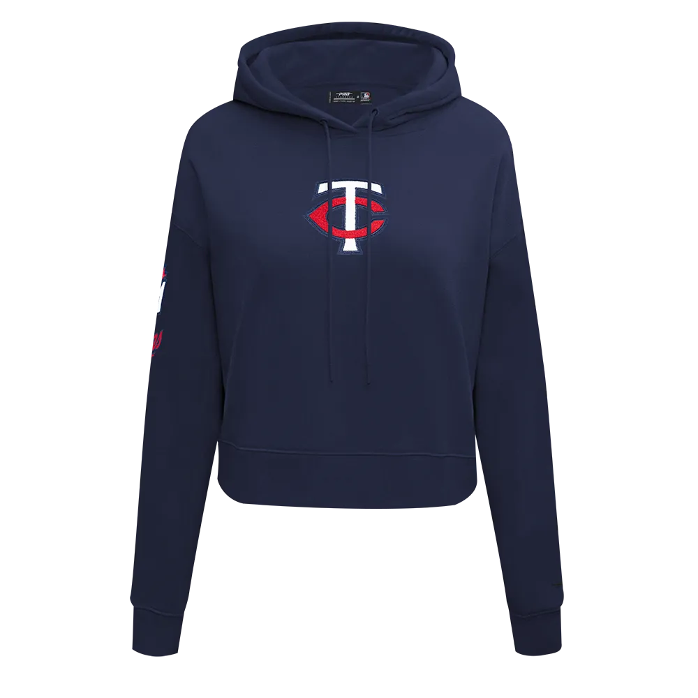 MLB MINNESOTA TWINS CLASSIC WOMEN'S CROPPED PO HOODIE (MIDNIGHT NAVY)