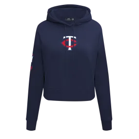 MLB MINNESOTA TWINS CLASSIC WOMEN'S CROPPED PO HOODIE (MIDNIGHT NAVY)