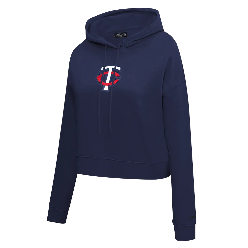 MLB MINNESOTA TWINS CLASSIC WOMEN'S CROPPED PO HOODIE (MIDNIGHT NAVY)