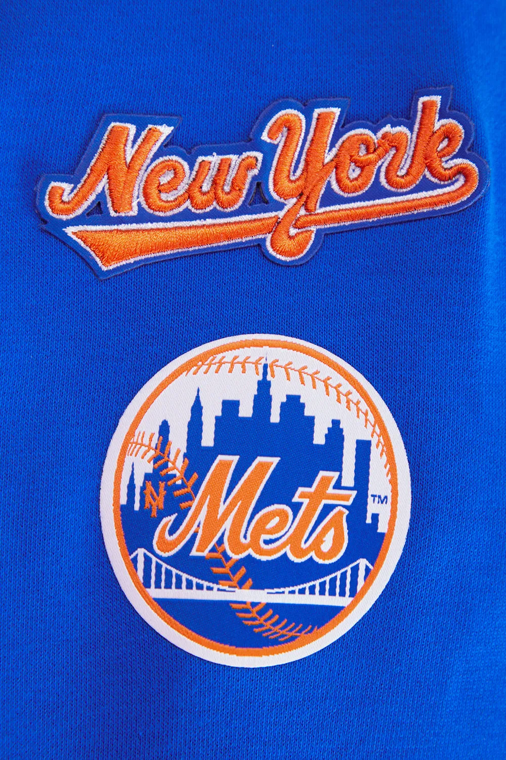 MLB NEW YORK METS RETRO CLASSIC WOMEN'S RIB CROPPED PO HOODIE (ROYAL/ORANGE/ROYAL)