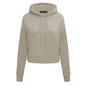 MLB NEW YORK YANKEES NEUTRAL WOMEN'S CROPPED PO HOODIE (TAUPE)