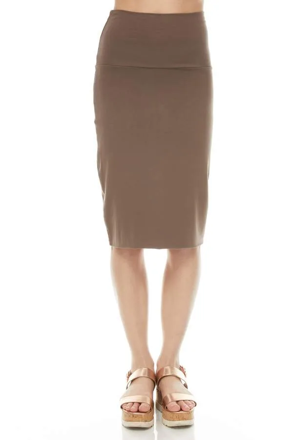 MODAL PENCIL SLIM SKIRT (SMOKEY)