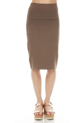 MODAL PENCIL SLIM SKIRT (SMOKEY)