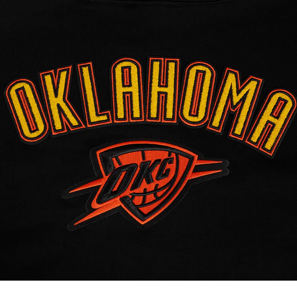 NBA OKLAHOMA CITY THUNDER CITY EDITION 24-25 WOMEN'S FLC CROPPED PO HO (BLACK)