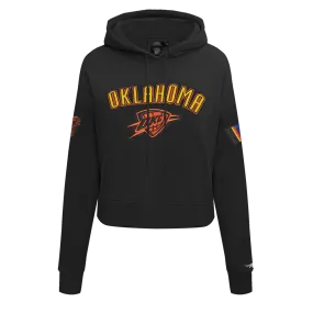 NBA OKLAHOMA CITY THUNDER CITY EDITION 24-25 WOMEN'S FLC CROPPED PO HO (BLACK)