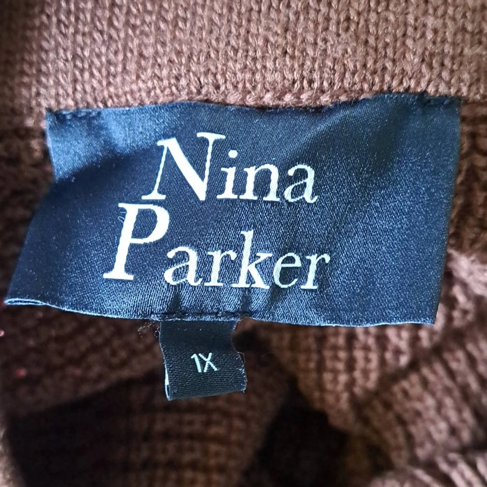 New Nina Parker Crochet Slit-Front Skirt Chocolate Brown