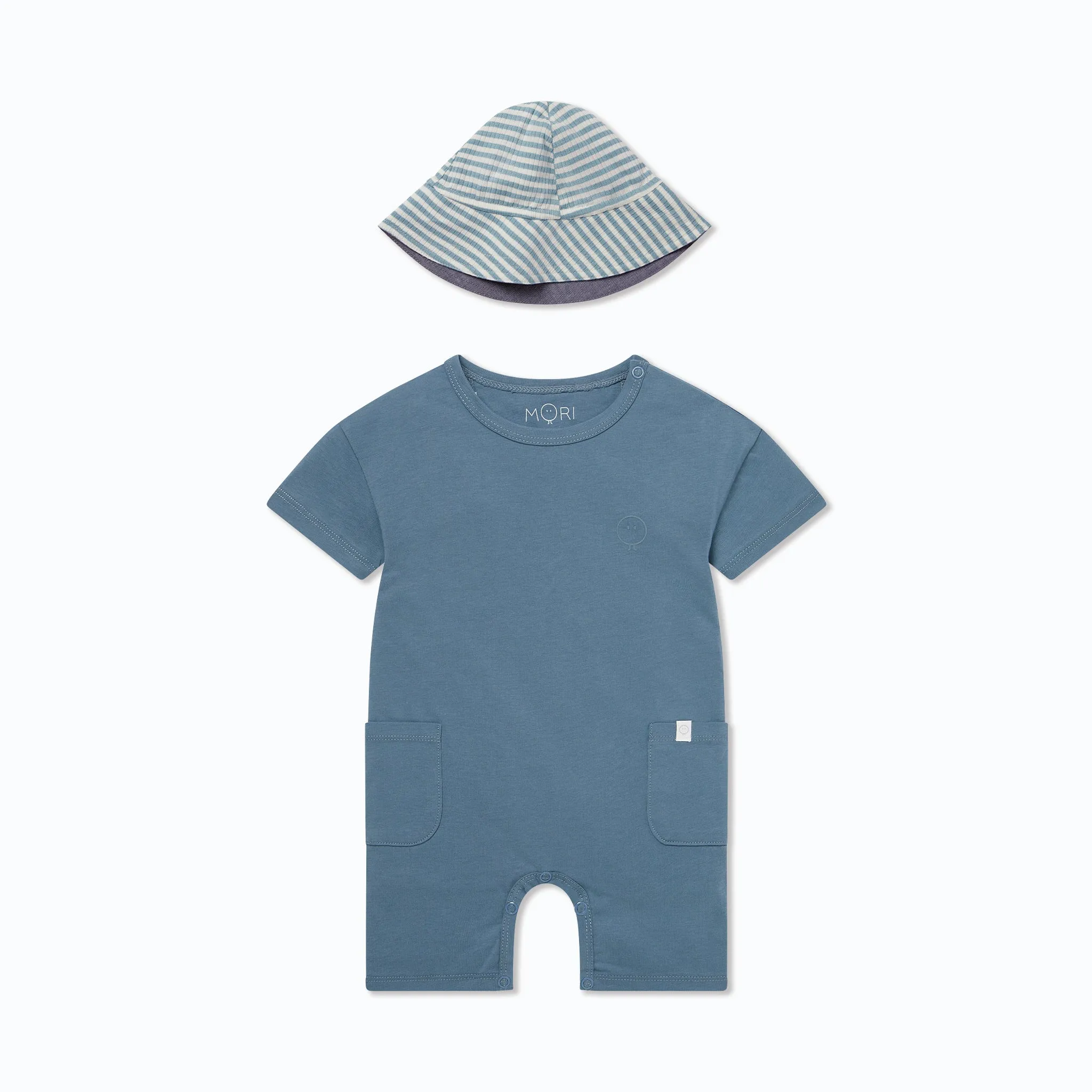 Organic Cotton Oversized Romper & Sun Hat Set