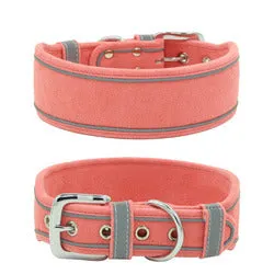 PAWS ASIA Manufacturers Suede Reflective Wide Heavy Duty Large Dog Collar And Leash Set