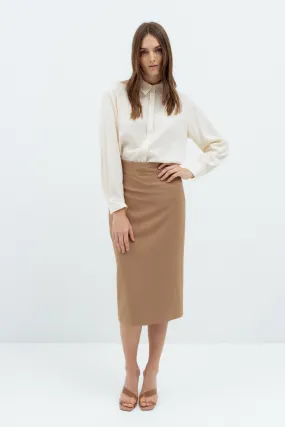 PENCIL HIGH WAIST CAMEL SKIRT