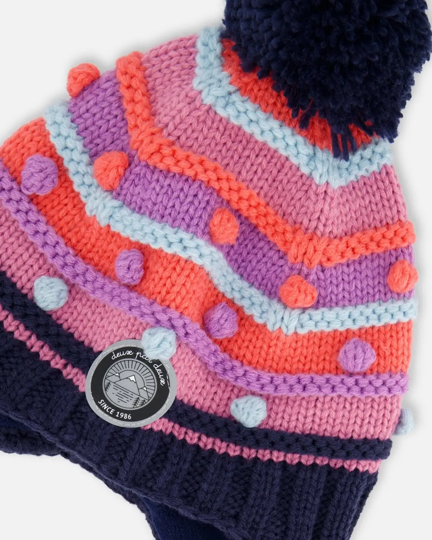 Peruvian Knit Hat Navy And Multicolor