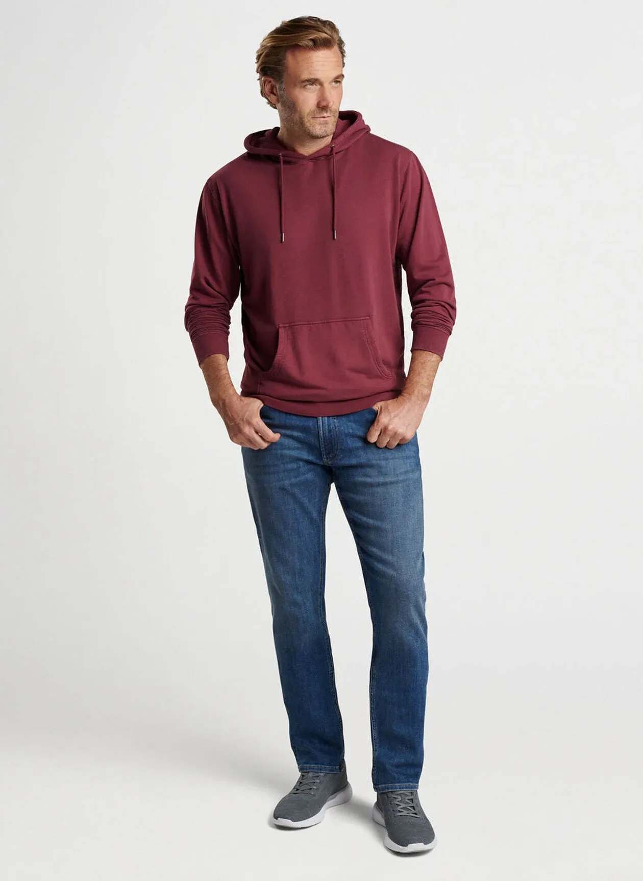 Peter Millar Lava Wash Hoodie Currant