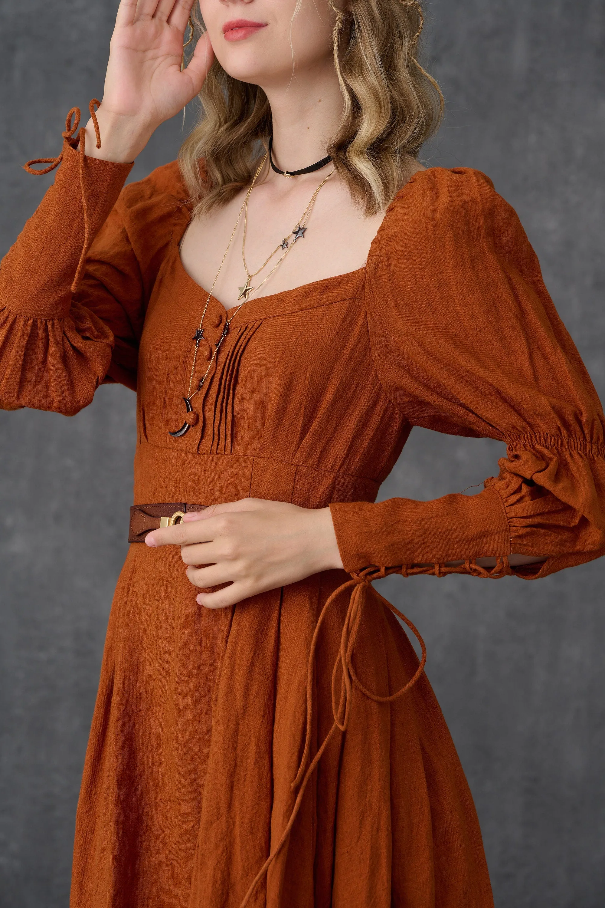 PHOENIX 24 | REGENCY LACE-UP LINEN DRESS