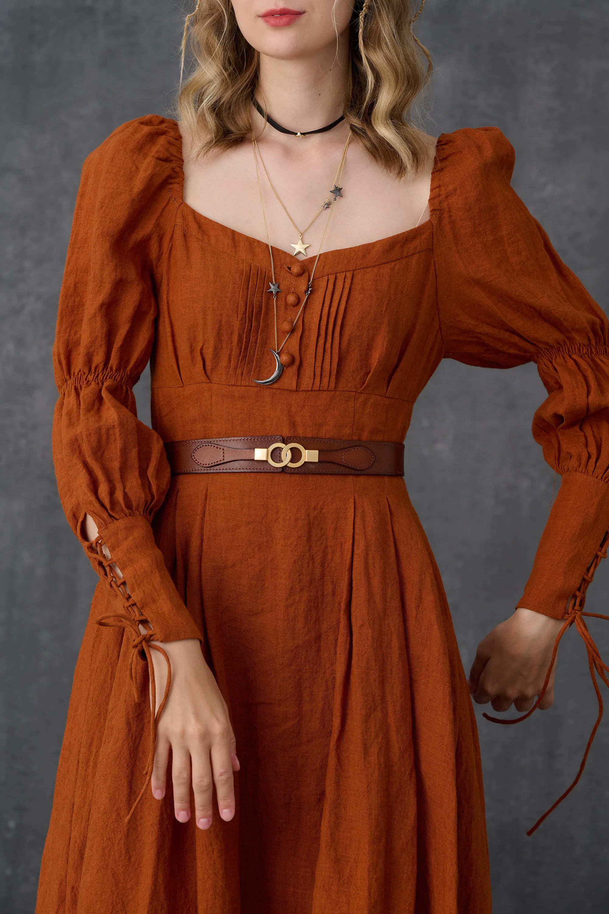 PHOENIX 24 | REGENCY LACE-UP LINEN DRESS