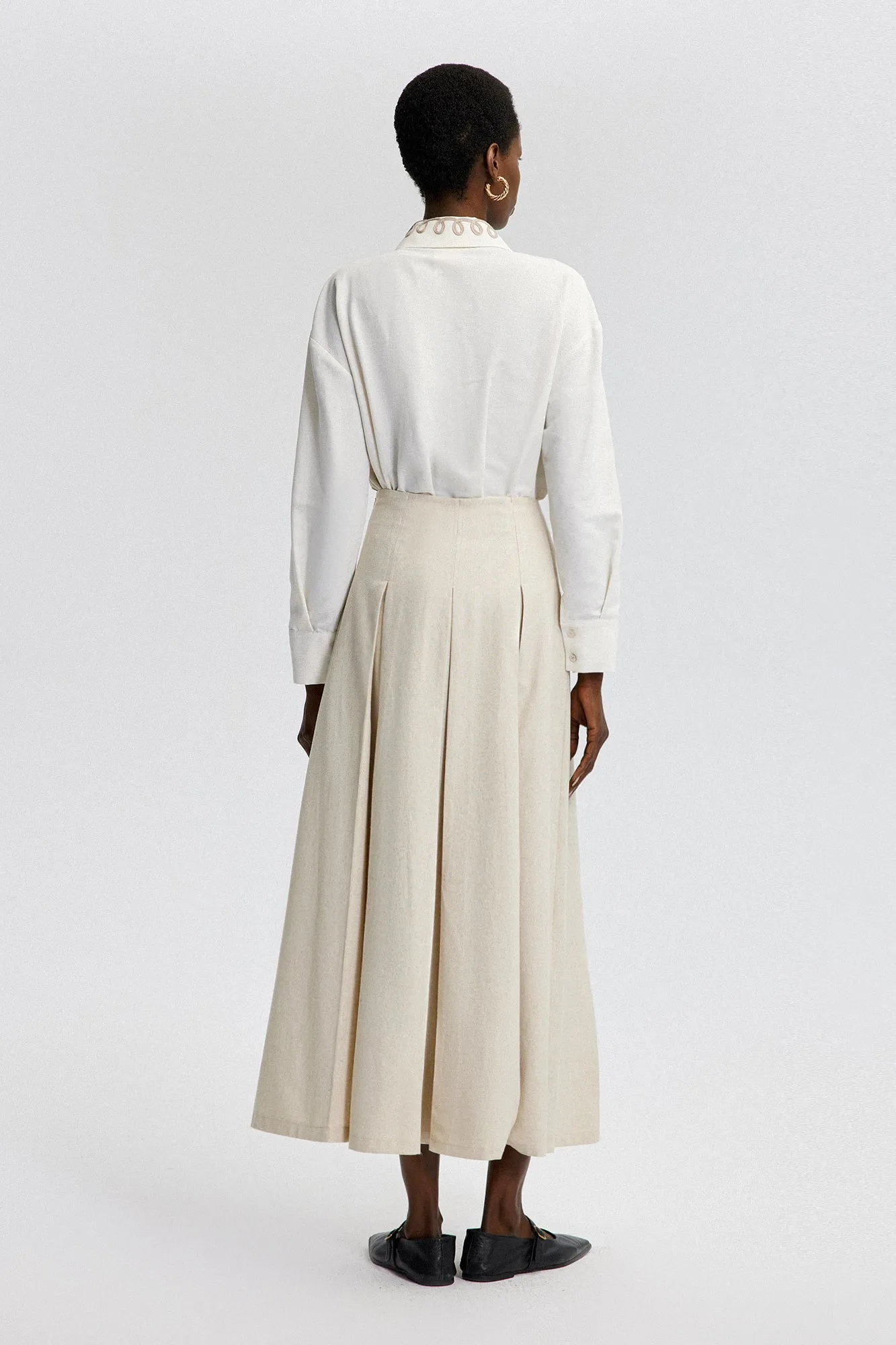 PLEATED LINEN SKIRT