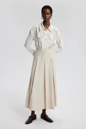 PLEATED LINEN SKIRT