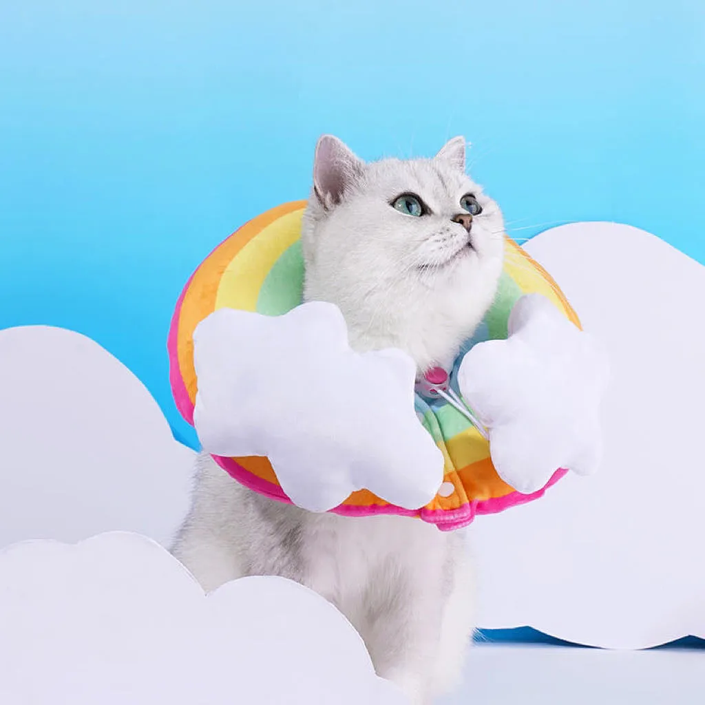 Rainbow E-Collar Elizabeth Adjustable Cat Cone