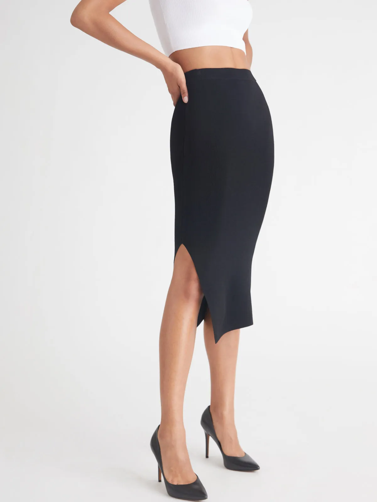 Rayna: Rib Pencil Skirt