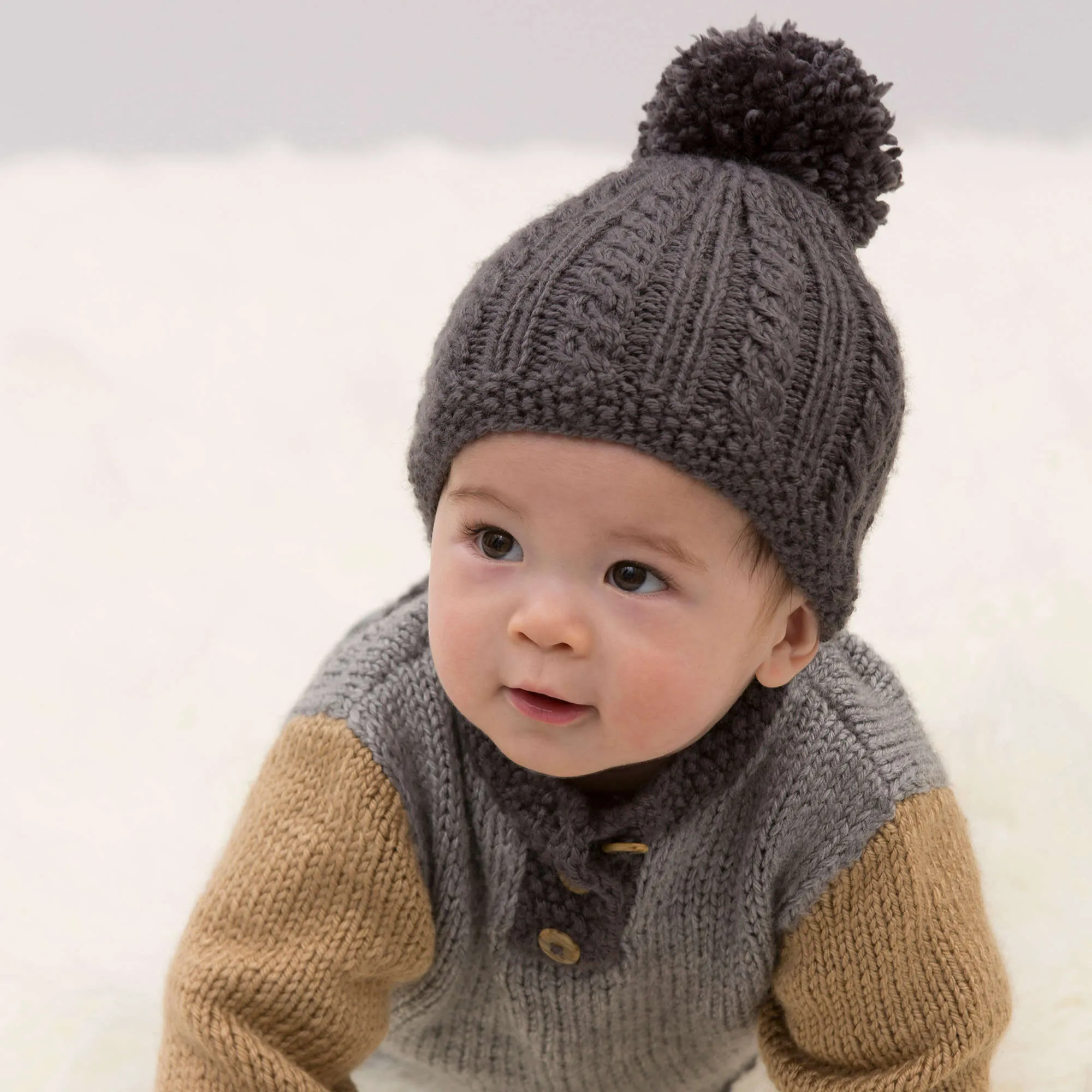 Red Heart Knit Handsome Sweater And Hat