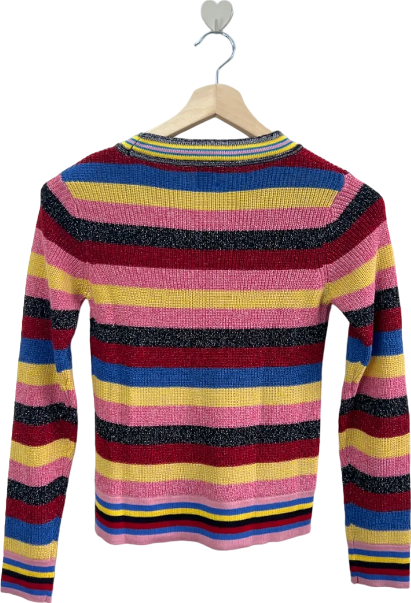 River Island Multi-Colour Striped RI Cocktail Loo Jumper UK 8