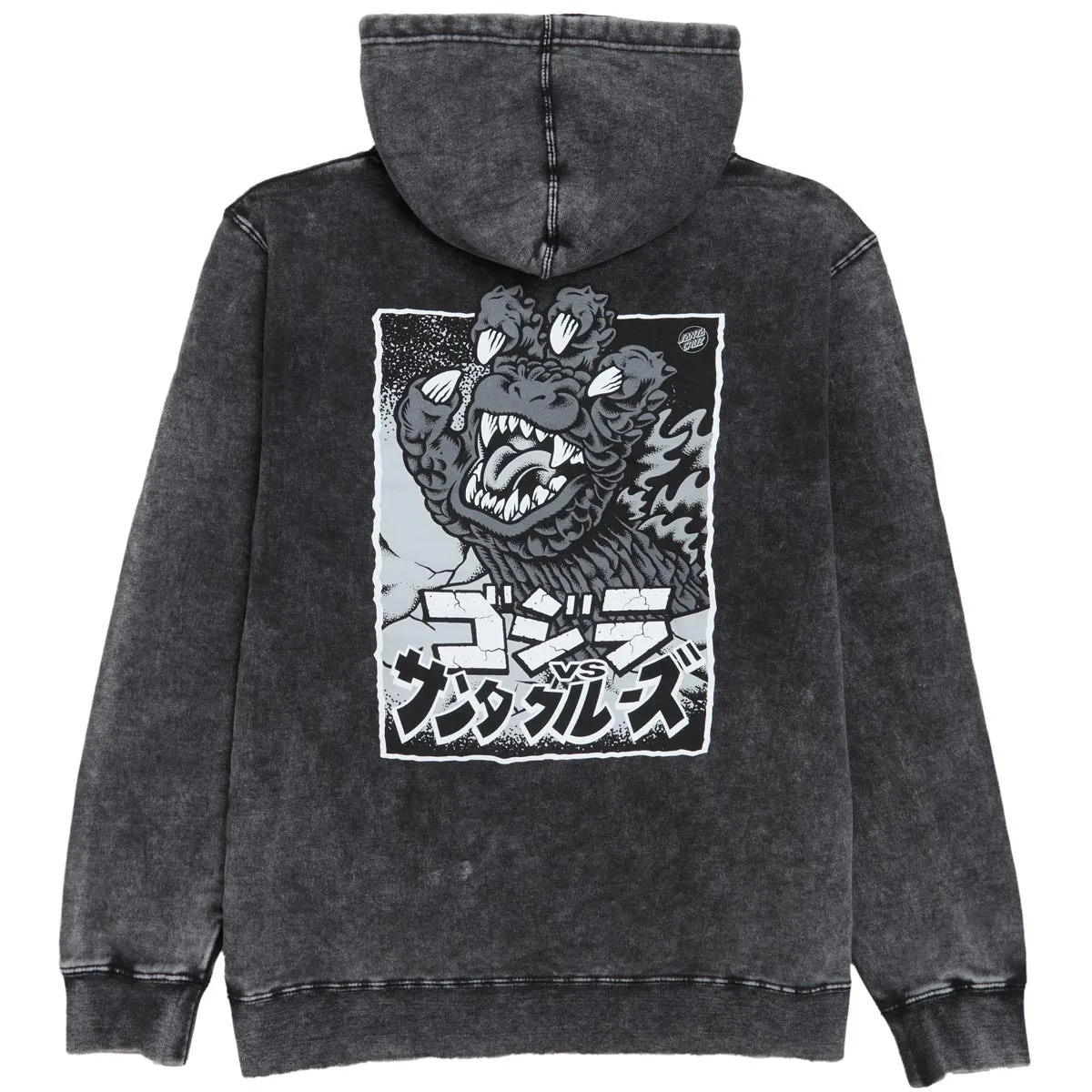 Santa Cruz x Godzilla Hand Pull Over Hoodie - Mineral Black