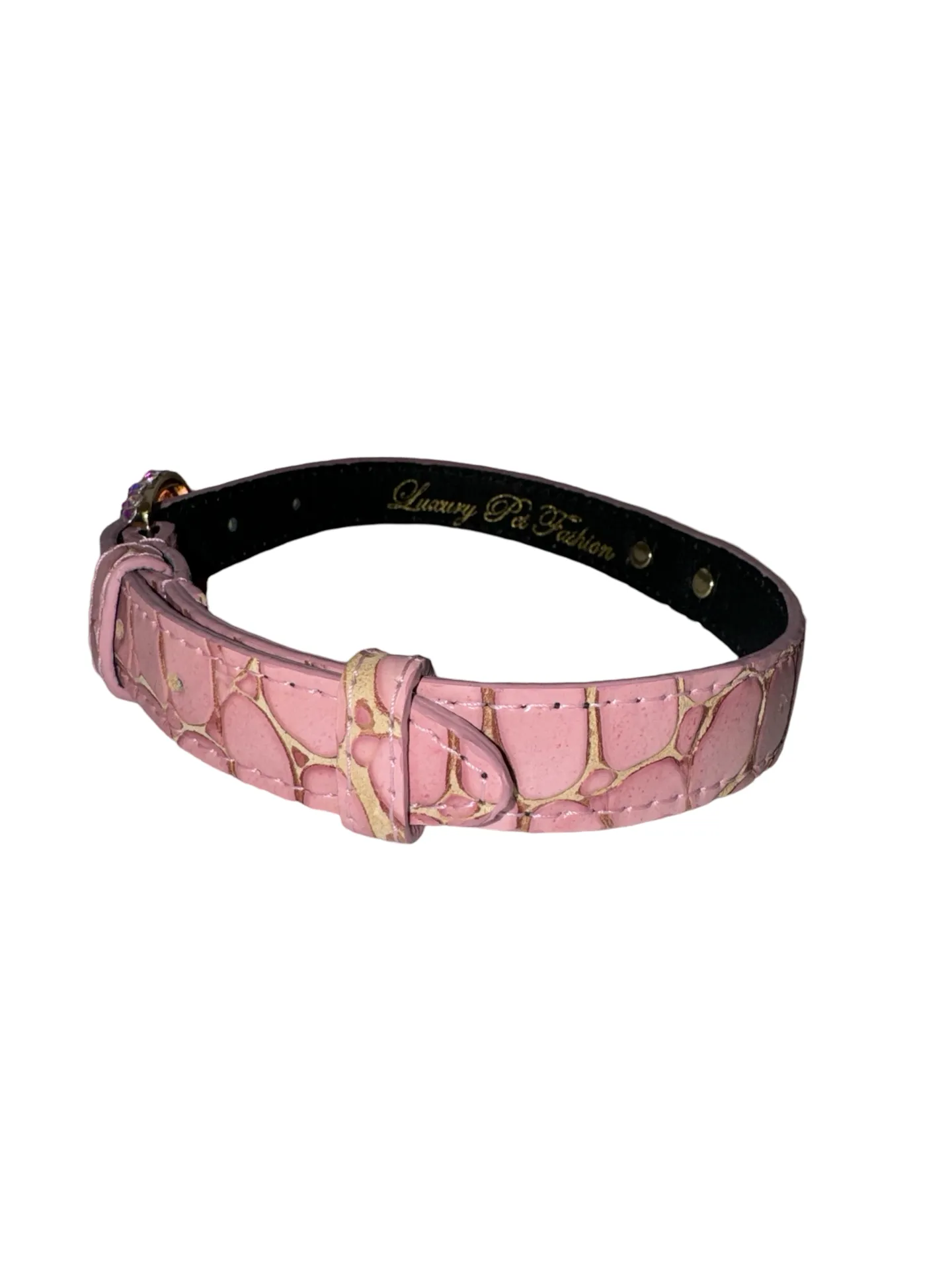 Soft Pink Embossed Croc Italian Leather.